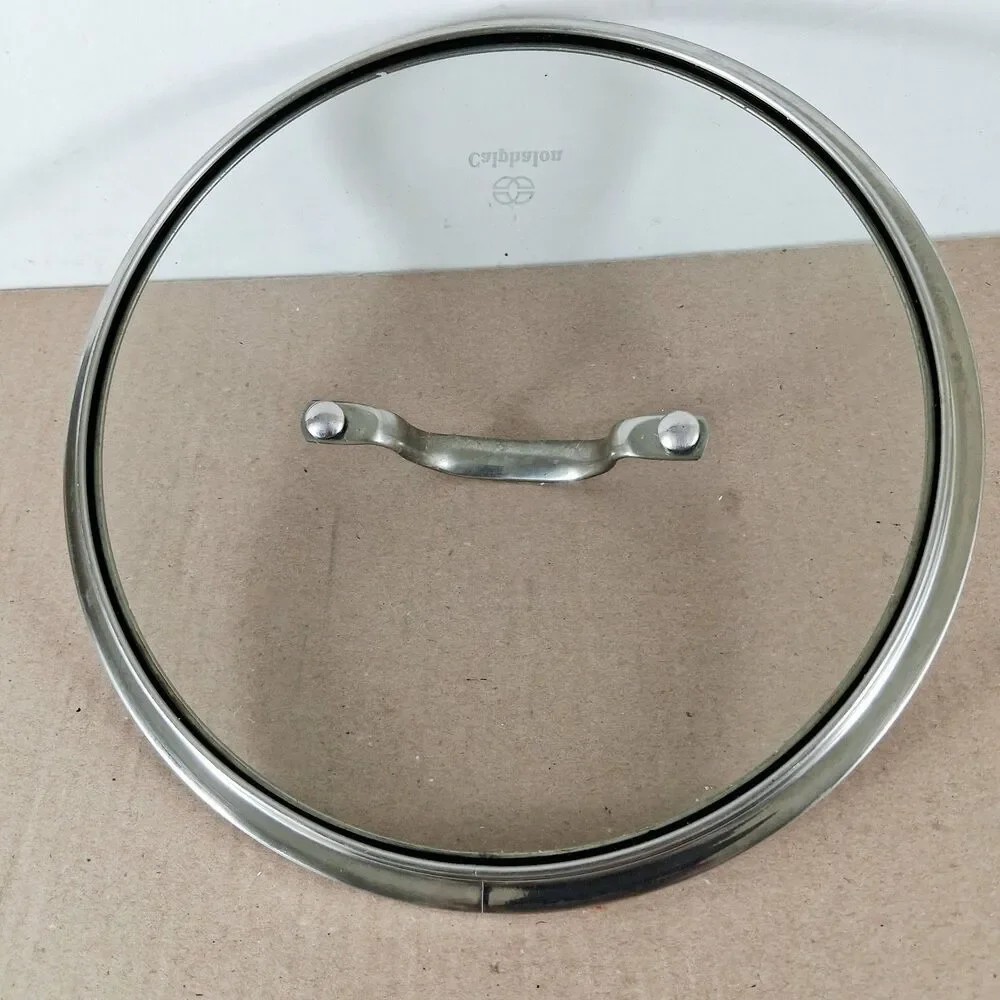 Calphalon Tempered Glass Lid 10 Stainless Steel Rim Handle Replacement Lid Only